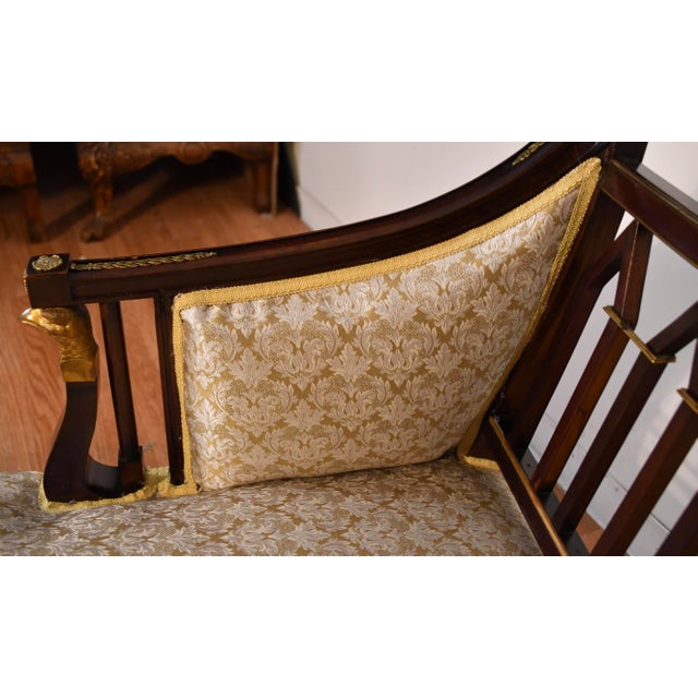 1890s Antique French Empire Mahogany Spring-Seat Daybed / Chaise Lounge For Sale - Image 15 of 18