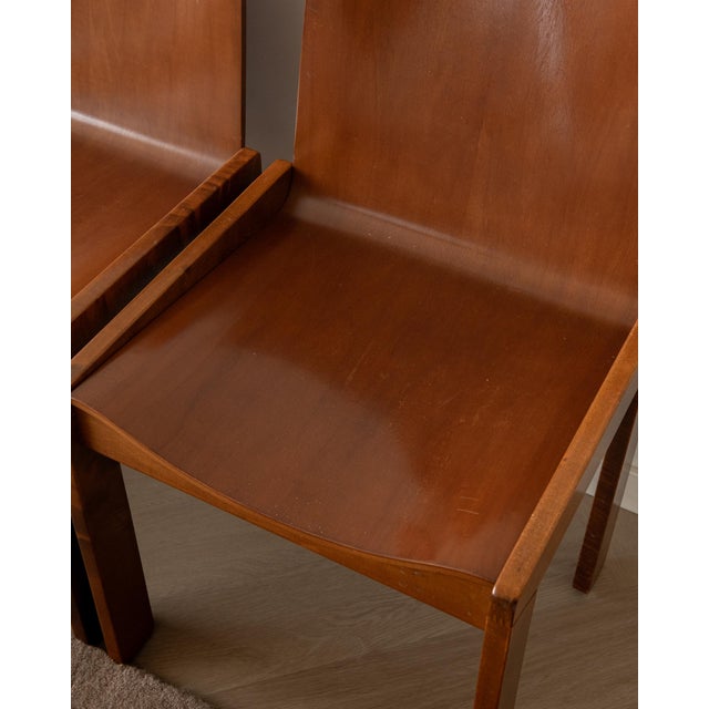 Italian Plywood Dining Chairs by Molteni, 1970s, Set of 4 For Sale - Image 17 of 18