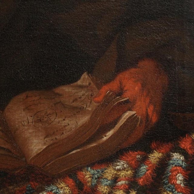 Italian Artist, Philosopher in His Study, 1670, Oil on Canvas For Sale - Image 15 of 16