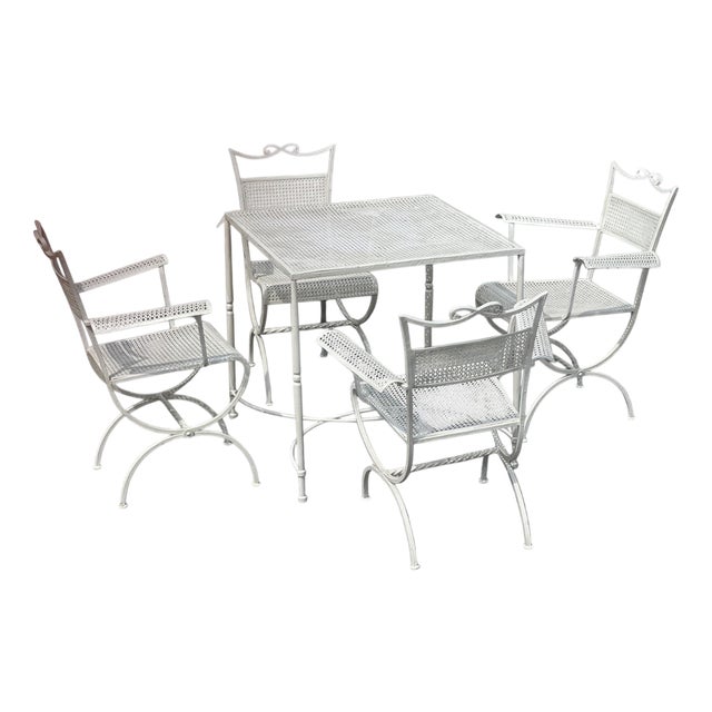 Wrought Iron Garden Set from Maison Jansen, 1960s, Set of 5 For Sale