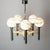 Gaetano Sciolari 5-Light Chandelier in Chrome with Hand-Painted Glass Lamp Shades by Gaetano Sciolari, Italy, 1960s For Sale - Image 4 of 13