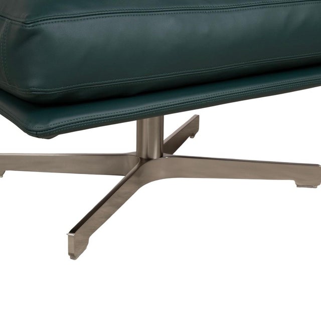 Set of Green Leather Boss Armchair and Ottoman with Manual Function from Flexform For Sale - Image 10 of 18