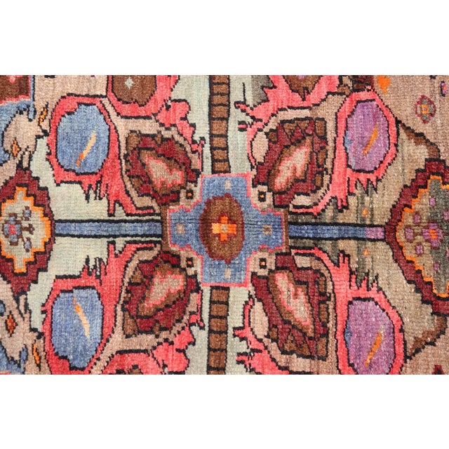 Mid 20th Century Vintage Turkish Kars Rug With Medallion on a Brown Field With Pops of Color 9'4" X 10'2" For Sale - Image 5 of 10