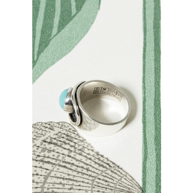 1970s Silver and Turquoise Ring by Erik Granit, 1974 For Sale - Image 5 of 6