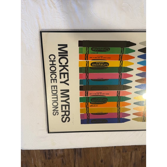 Metal 1970s Vintage Mickey Myers "Even More..."Crayola Crayon Pop-Art Poster, Framed For Sale - Image 7 of 12