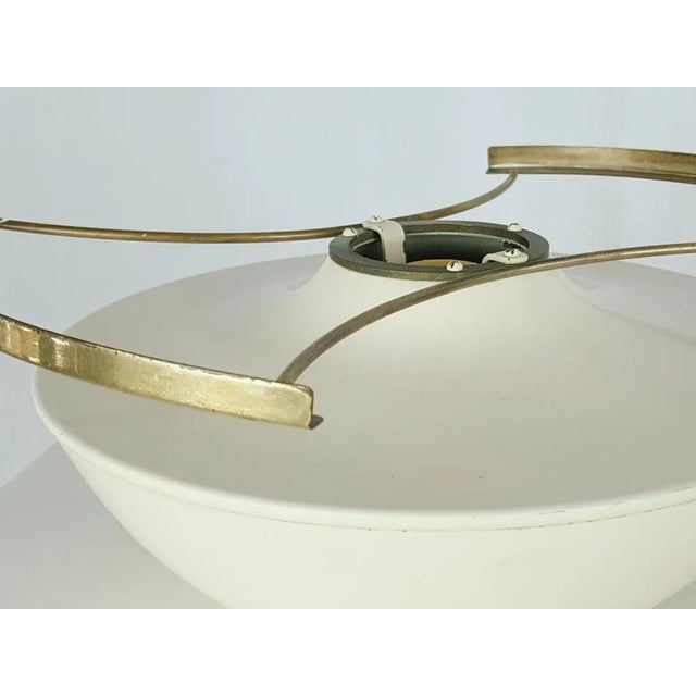 Metal Italian Aluminium and Brass Table Lamp with Acrylic Glass Shade, 1960s For Sale - Image 7 of 9