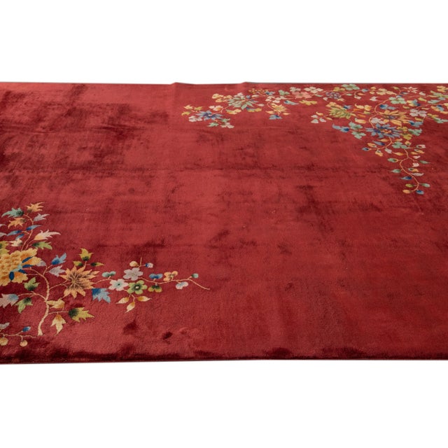 Antique Art Deco Chinese Wool Rug 8 Ft 9 in X 14 Ft. For Sale - Image 11 of 13