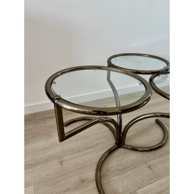 Mid-Century Morex Swivel Coffee Table in Glass and Chrome-Plated Steel attributed to Milo Baughman, 1970s For Sale - Image 6 of 18