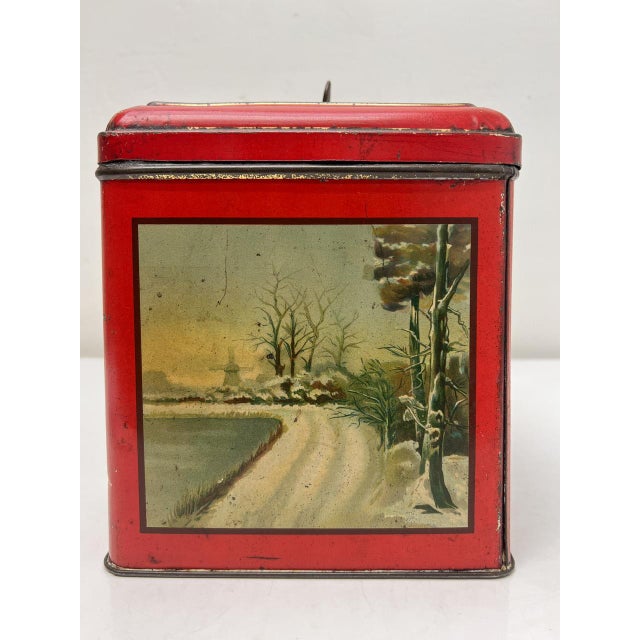 Antique Dutch Tin Box, 1920s For Sale - Image 9 of 10