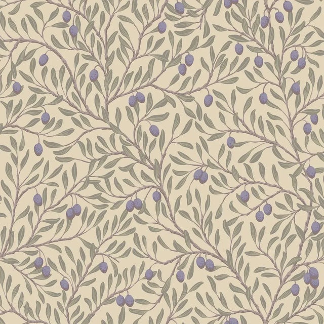 SAMPLE - Boråstapeter Olivträd Wallpaper In Leaf And Natural For Sale
