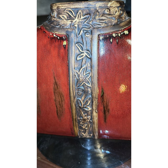 Vintage Asian Jacket Ceramic Vase in Oxblood Glaze For Sale - Image 11 of 12
