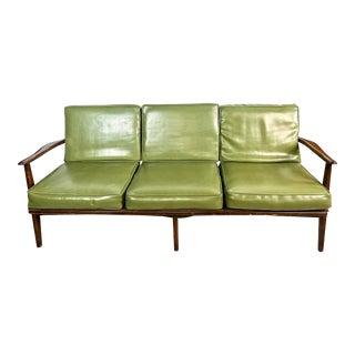 Mid Century Danish Style Walnut Sofa For Sale