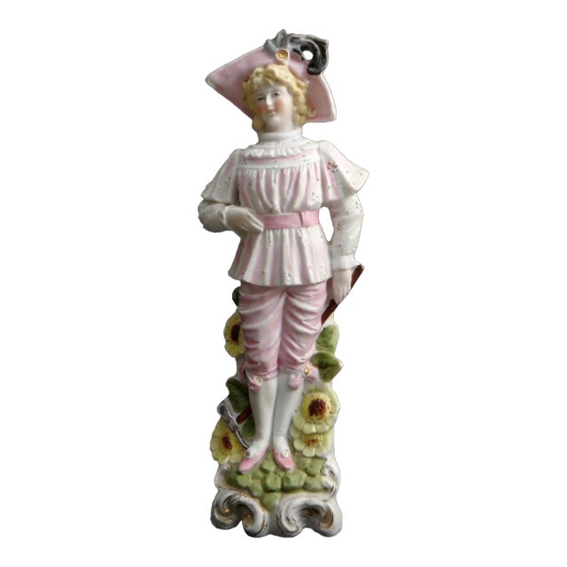 Vintage Bisque of French Renaissance Era Pic Axe Figurine For Sale