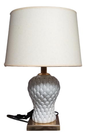 Brass and Porcelain Table Lamp by Tommaso Barbi, 1980s