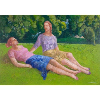 Alessio Paternesi, Penetrate the Sky, Oil on Panel, 1980s For Sale