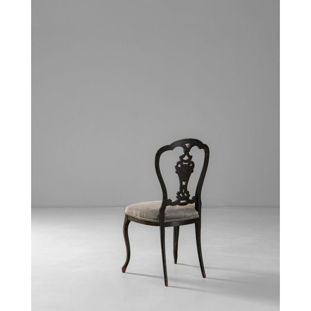 1860s French Louis XV Wooden Chair With Velvet Upholstered Seat For Sale - Image 18 of 18