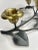 Art Nouveau Pewter & Brass Sculptural Floral Candleholder For Sale - Image 9 of 11