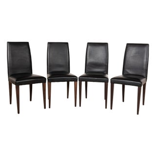 Chairs Leather Chair in Black from MDF Italia, Set of 4 For Sale