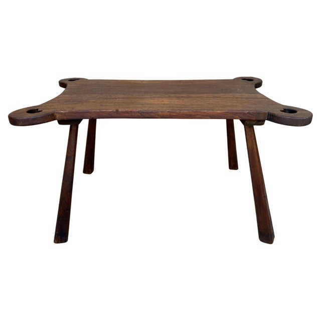 Brown Mid 20th Century French Wooden Rustic Side Table, 1960´S For Sale - Image 8 of 18