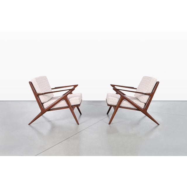 Selig Danish Modern Walnut "Z" Lounge Chairs by Poul Jensen for Selig For Sale - Image 4 of 14