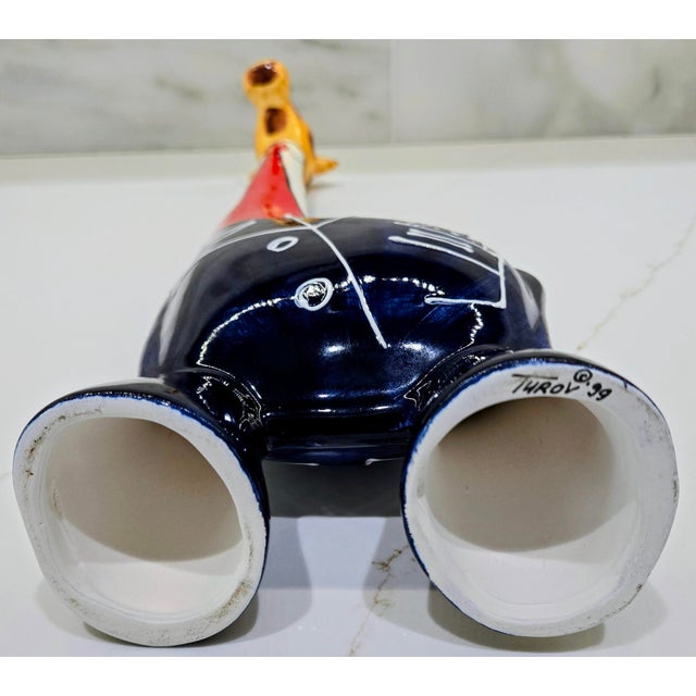 Turov Limited Edition Ceramic Giraffe in Suit – Hand-Painted 1999 Art Sculpture, San Francisco Ca For Sale - Image 10 of 11