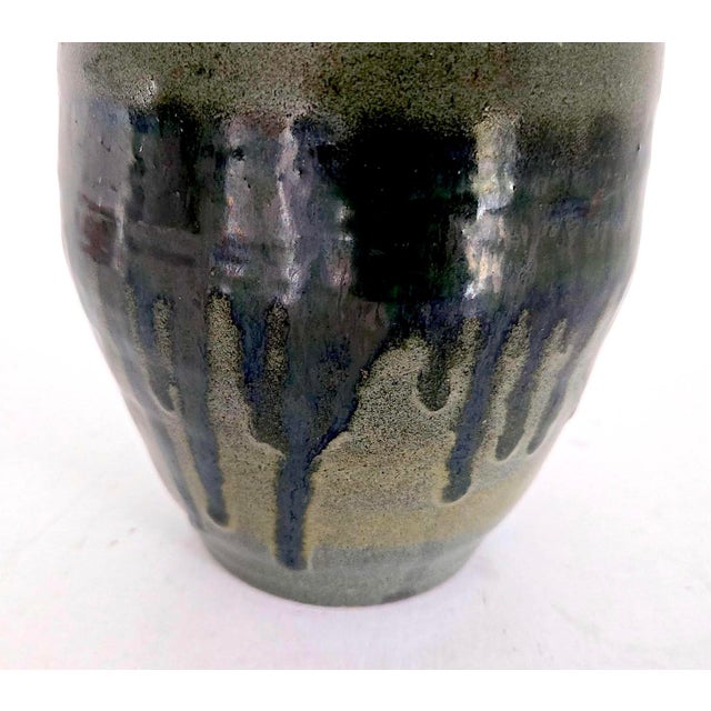 1980s Studio Pottery Drip-Glazed Stoneware Vase For Sale In Miami - Image 6 of 11