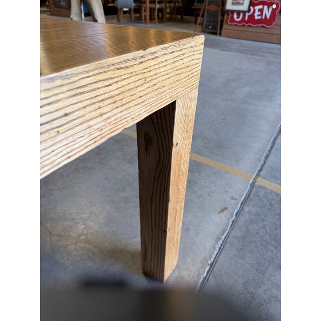 Postmodern Vintage Postmodern Solid White Oak Parsons Dining Table For Sale - Image 3 of 12