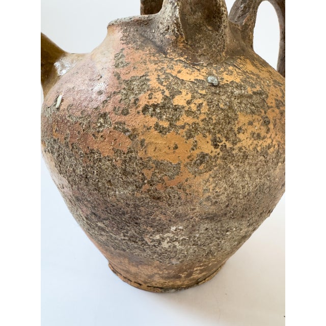 Ceramic Antique French Partially Glazed Terracotta Cruche Jug, C. 1900 For Sale - Image 7 of 17