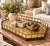 Gold Oversized Vintage Hand-Tooled Brass Gallery Tray With Raised Rail & Handles For Sale - Image 8 of 8