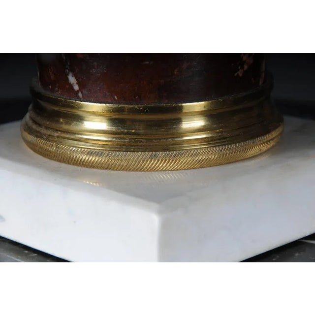 French Bronze and Marble Chandelier For Sale - Image 9 of 10