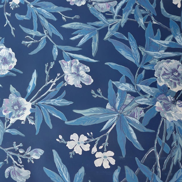 Contemporary Late 20th Century Deadstock Ralph Lauren Vinyl Wallpaper- Climbing Oleander in Porcelain-12 Rolls For Sale - Image 3 of 13
