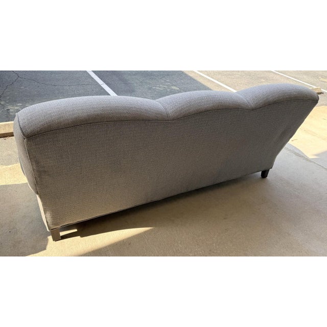 Arhaus Upholstered Gray-Blue Three-Seat Sofa With Rolled Arms For Sale - Image 12 of 16
