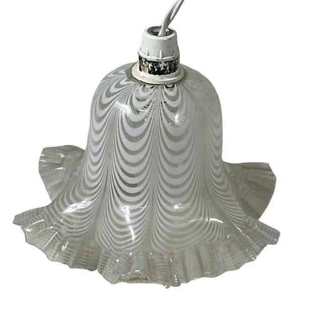 Metal Murano Italian Swirl Hankerchief Shaped Lamp in Glass For Sale - Image 7 of 8