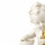 Porcelain - Boy with dog. Molded porcelain sculpture from East Germany; gold decoration. Slight wear on the gold plating....