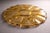 Late 20th Century Vintage Amber Pressed Glass Platter — Scalloped Floral Catch-All Tray for Console, Coffee Table or Vanity (14”) For Sale - Image 5 of 6