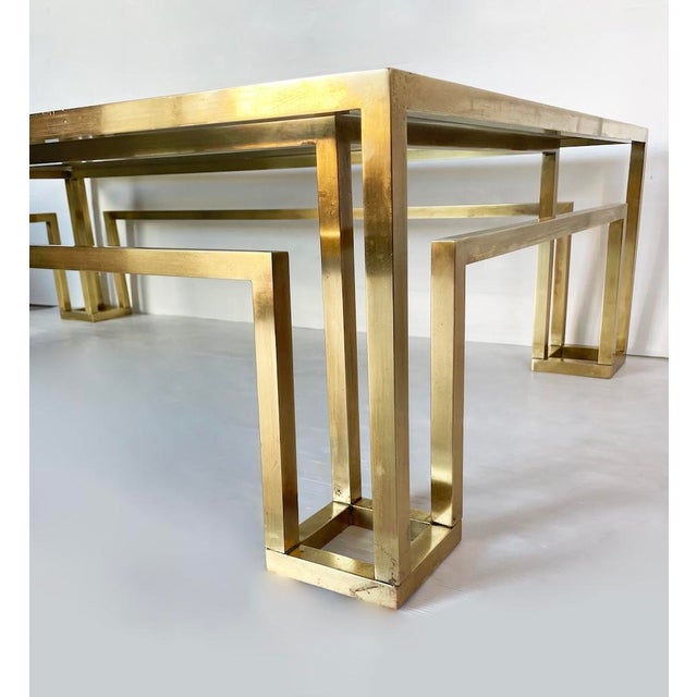 Brass and Smoked Glass Coffee Table, 1970s For Sale - Image 4 of 9