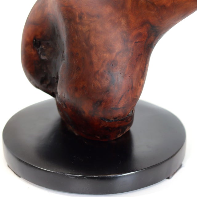 2020s Diva - Medium Size Abstract Organic Form Redwood Sculpture on Wood Base Original Artwork by Joe Garnero For Sale - Image 5 of 11