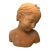 Vintage French Neoclassical Terra Cotta Female Bust, "La Rieuse" Styled afterJean Baptist Pigalle For Sale