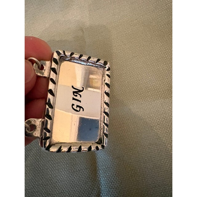 Modern Late 20th Century Chrome Gin Decanter Label For Sale - Image 3 of 4