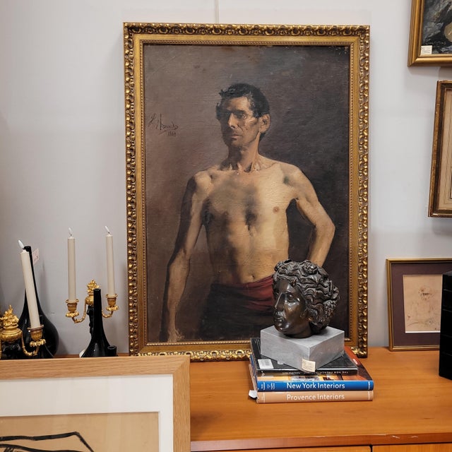 “Male Torso”, José Acevedo, Academic Realism, 1880 – Spain Technique: Oil on canvas Title of the work: “Male Torso”...