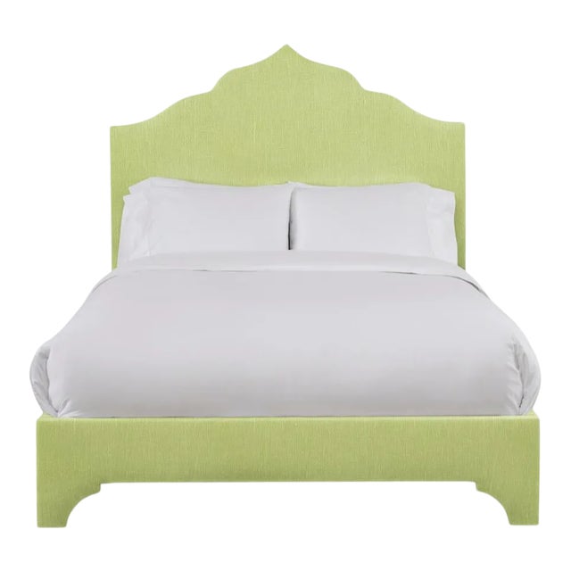 Clementine California King Bedframe, Apple Linen For Sale