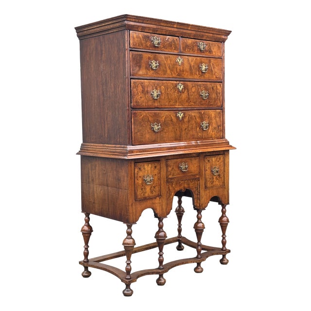 Antique Queen Anne Walnut Chest on Stand, 1710 For Sale