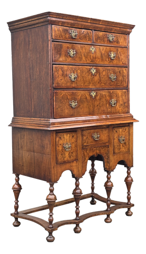 Antique Queen Anne Walnut Chest on Stand, 1710