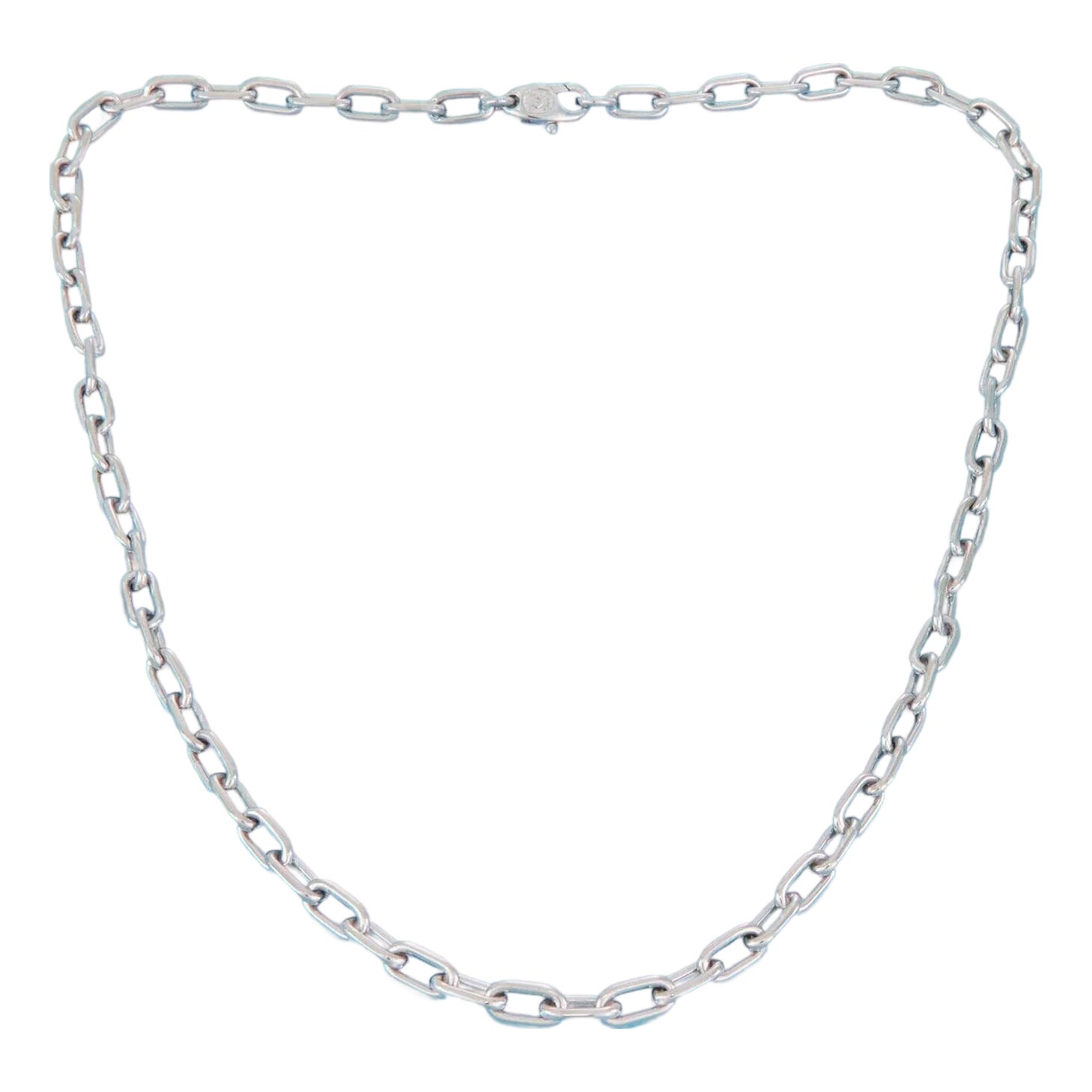 Cartier Spartacus 18k White Gold Oval Link Chain Necklace 18