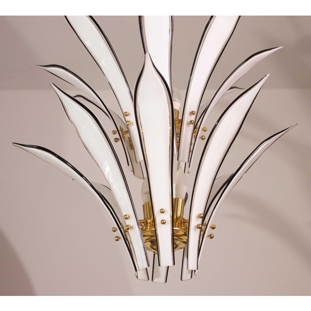Vistosi "Palms" Murano Glass Style Chandelier, 1970 For Sale - Image 9 of 12