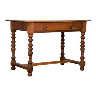 19th Century French Louis XIII Style Provincial Walnut Writing Desk or Side Table For Sale