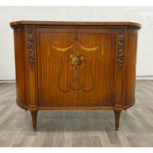 Vintage Lammert's Louis XVI Style Demilune Console Entryway Commode Cabinet For Sale - Image 12 of 12