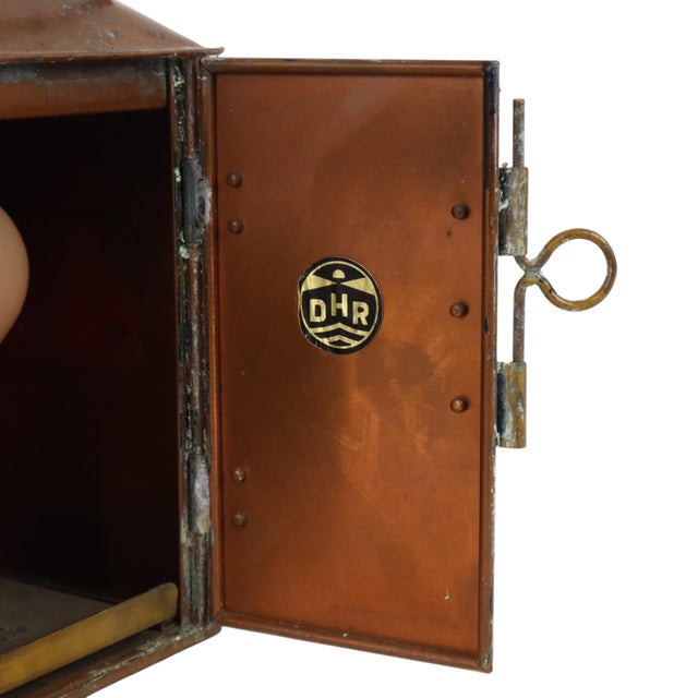 Small DHR Port-Side Maritime Ships Lamp in Copper For Sale - Image 15 of 17