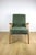 Classic armchair in green olive structural fabric with light wood. We offer a unique classic armchair – an original model...