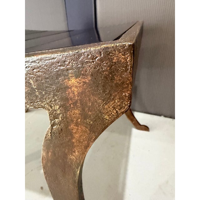 Cast Bronze Sabre Leg Bench W. Wood Seat For Sale In Sacramento - Image 6 of 8